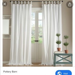 Pottery Barn Tie Top Textured cotton drapes